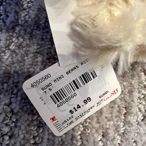 Gund Mini Bears Teddy bear, white, new with tag - Picture 3 of 3